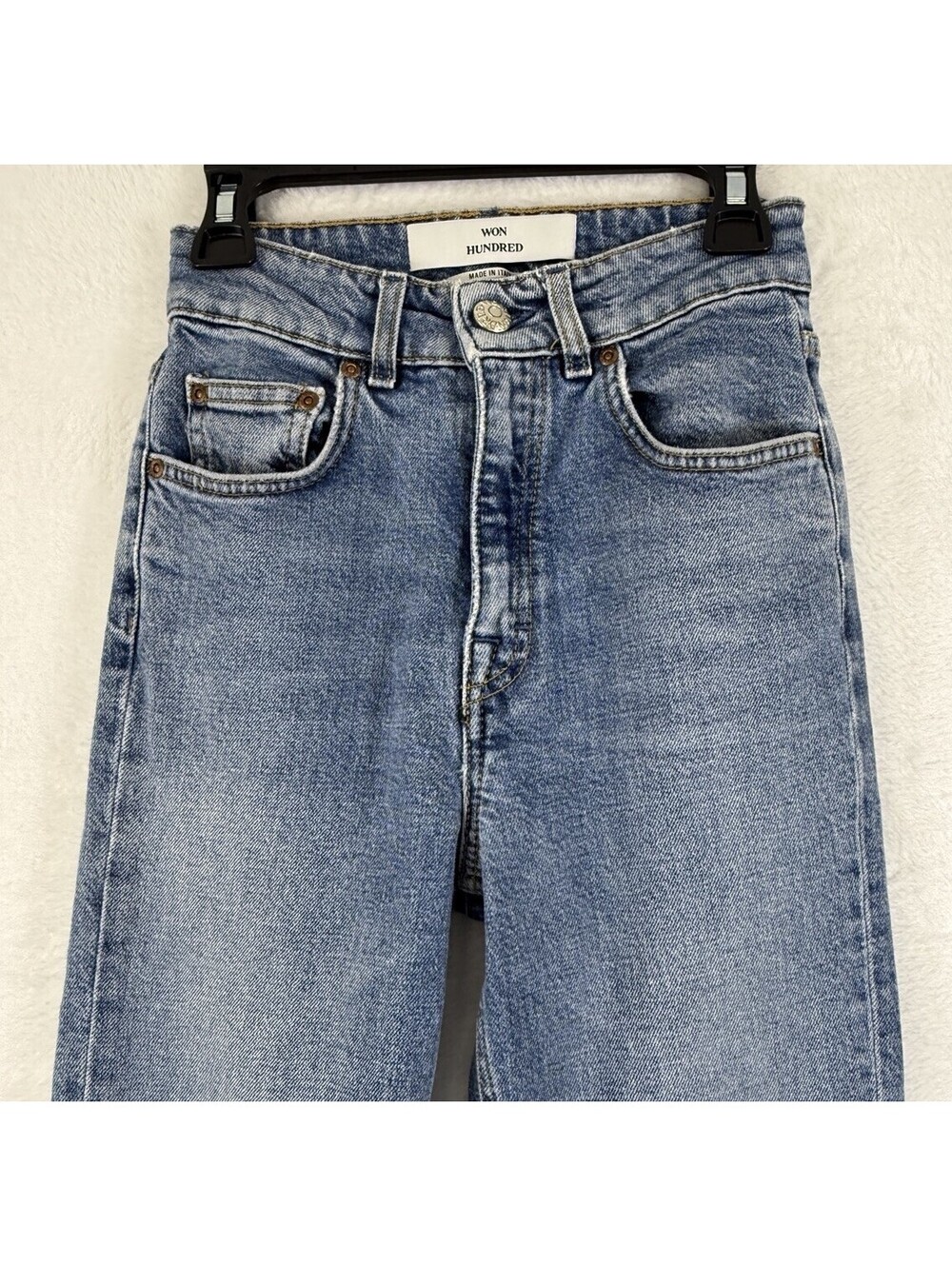 Won Hundred Jeans 24 32 Marilyn B True Blue Skinny Denim Made Italy Womens